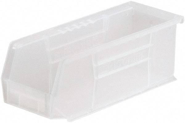 Akro-Mils - 20 Lb. Load Capacity, 10-7/8" Deep, Clear Polymer Hopper Stacking Bin - 4" High x 4-1/8" Wide x 10-7/8" Long - All Tool & Supply