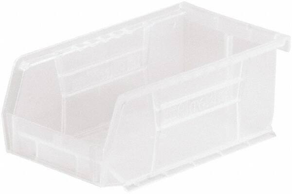 Akro-Mils - 10 Lb. Load Capacity, 7-3/8" Deep, Clear Polymer Hopper Stacking Bin - 3" High x 4-1/8" Wide x 7-3/8" Long - All Tool & Supply