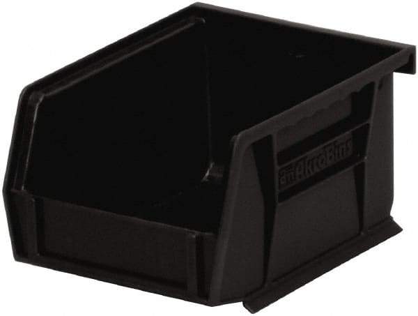 Akro-Mils - 10 Lb. Load Capacity, 5-3/8" Deep, Black Polymer Hopper Stacking Bin - 3" High x 4-1/8" Wide x 5-3/8" Long - All Tool & Supply