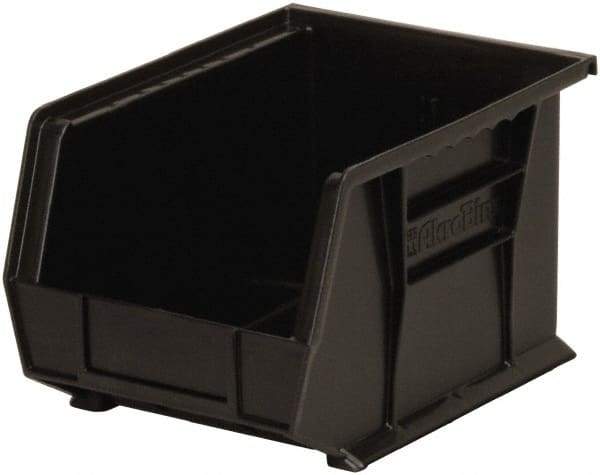 Akro-Mils - 50 Lb. Load Capacity, 10-3/4" Deep, Black Polymer Hopper Stacking Bin - 7" High x 8-1/4" Wide x 10-3/4" Long - All Tool & Supply