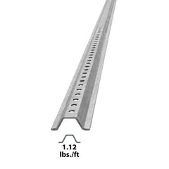 Nucor - 8' High, Galvanized Traffic Sign Post - Steel, 3/8" Hole Diam, Silver - All Tool & Supply