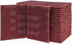 3M - Very Fine Grade, Aluminum Oxide Hand Pad - Maroon, 6" Wide x 9" Long, Nonwoven - All Tool & Supply