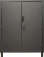 Durham - 4 Shelf Locking Storage Cabinet - Steel, 60" Wide x 24" Deep x 78" High, Gray - All Tool & Supply