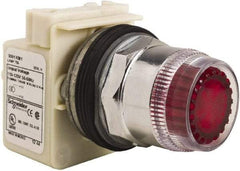 Schneider Electric - 30mm Mount Hole, Extended Straight, Pushbutton Switch Only - Round, Red Pushbutton, Momentary (MO), Weatherproof, Dust and Oil Resistant - All Tool & Supply