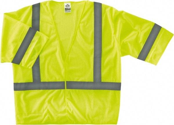 Ergodyne - Size L/XL High Visibility Lime Mesh General Purpose Vest - 44 to 52" Chest, ANSI/ISEA 107, Hook & Loop Closure, 1 Pocket, Polyester - All Tool & Supply