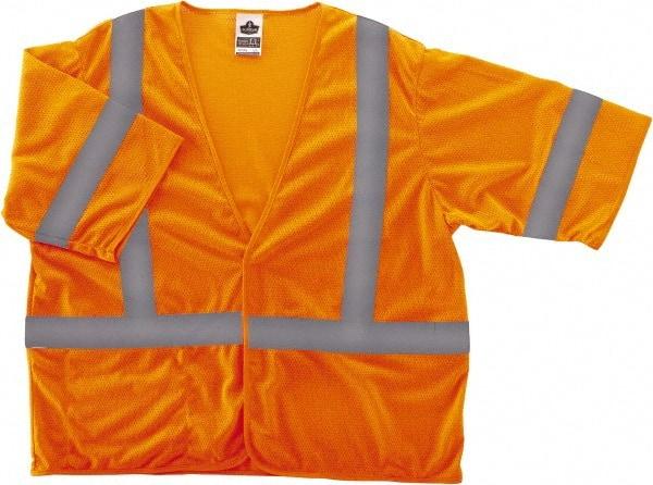 Ergodyne - Size S/M High Visibility Orange Mesh General Purpose Vest - 36 to 44" Chest, ANSI/ISEA 107, Hook & Loop Closure, 1 Pocket, Polyester - All Tool & Supply