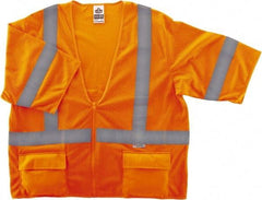 Ergodyne - Size S/M High Visibility Orange Mesh General Purpose Vest - 36 to 44" Chest, ANSI/ISEA 107, Zipper Closure, 3 Pockets, Polyester - All Tool & Supply