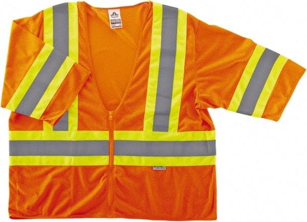 Ergodyne - Size L/XL High Visibility Orange Mesh General Purpose Vest - 44 to 52" Chest, ANSI/ISEA 107, Zipper Closure, 1 Pocket, Polyester - All Tool & Supply