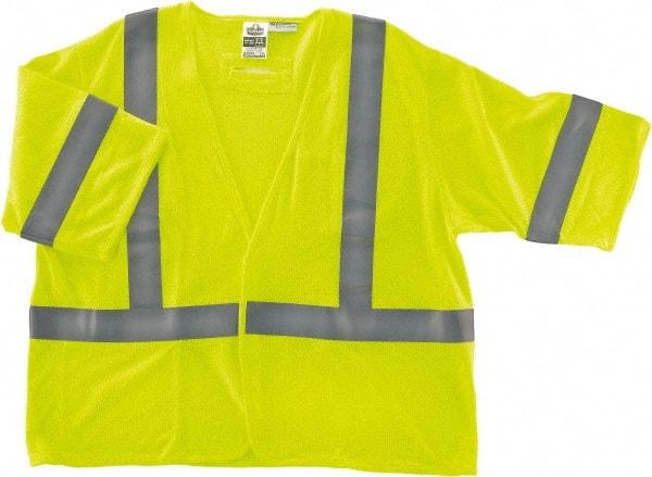 Ergodyne - Size 2X/3XL Flame Resistant/Retardant Lime Mesh General Purpose Vest - 52 to 58" Chest, ANSI/ISEA 107, Hook & Loop Closure, 2 Pockets, Polyester - All Tool & Supply