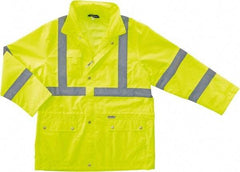 Ergodyne - Size 4XL Cold Weather & High Visibility Jacket - Lime, Polyester, Zipper, Snaps Closure - All Tool & Supply