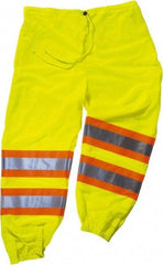 Ergodyne - Size 4X/5XL Polyester High-Visibility Pants - Drawstring Closure, No Pockets, 52" Waist, 45.5" Inseam, Lime - All Tool & Supply