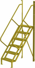 TRI-ARC - 102" 6 Step Configurable Crossover Ladder - 50° Incline, 1,000 Lb Capacity, 60" Platform Height, 30" Base Width x 52-1/2" Base Depth, Perforated Tread - All Tool & Supply