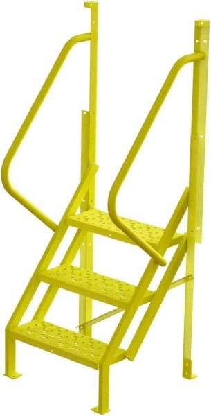 TRI-ARC - 72" 3 Step Configurable Crossover Ladder - 50° Incline, 1,000 Lb Capacity, 30" Platform Height, 30" Base Width x 27" Base Depth, Perforated Tread - All Tool & Supply