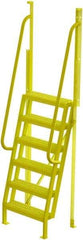 TRI-ARC - 102" 6 Step Configurable Crossover Ladder - 75° Incline, 1,000 Lb Capacity, 60" Platform Height, 30" Base Width x 25-1/2" Base Depth, Serrated - All Tool & Supply