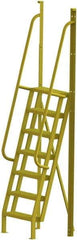 TRI-ARC - 112" 7 Step Configurable Crossover Ladder - 75° Incline, 1,000 Lb Capacity, 70" Platform Height, 30" Base Width x 28" Base Depth, Serrated - All Tool & Supply