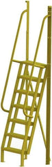 TRI-ARC - 112" 7 Step Configurable Crossover Ladder - 75° Incline, 1,000 Lb Capacity, 70" Platform Height, 30" Base Width x 28" Base Depth, Perforated Tread - All Tool & Supply