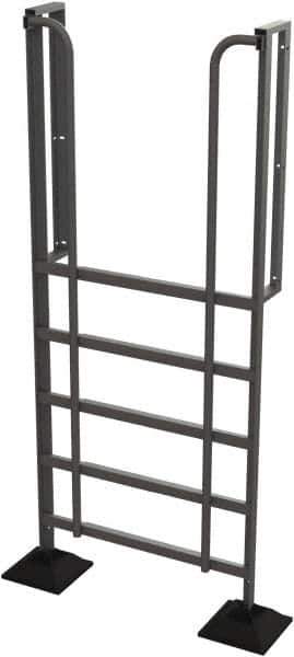 TRI-ARC - 102" 6 Step Configurable Rooftop Ladder - 90° Incline, 500 Lb Capacity, 60" Platform Height, 52-1/4" Base Width x 26" Base Depth, Perforated Tread - All Tool & Supply