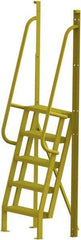 TRI-ARC - 92" 5 Step Configurable Crossover Ladder - 75° Incline, 1,000 Lb Capacity, 50" Platform Height, 30" Base Width x 23" Base Depth, Perforated Tread - All Tool & Supply