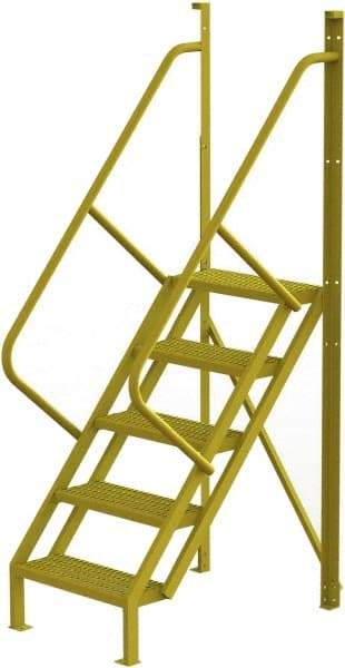 TRI-ARC - 92" 5 Step Configurable Crossover Ladder - 50° Incline, 1,000 Lb Capacity, 50" Platform Height, 30" Base Width x 44" Base Depth, Serrated - All Tool & Supply