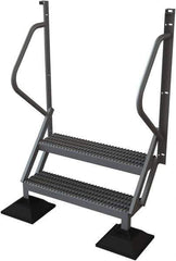 TRI-ARC - 62" 2 Step Configurable Rooftop Ladder - 50° Incline, 500 Lb Capacity, 20" Platform Height, 46-1/4" Base Width x 20" Base Depth, Serrated - All Tool & Supply