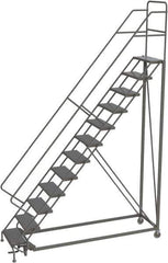 TRI-ARC - 156" 12 Step Configurable Rolling Ladder - 50° Incline, 450 Lb Capacity, 120" Platform Height, 35" Base Width x 90" Base Depth, Perforated Tread - All Tool & Supply