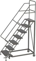 TRI-ARC - 106" 7 Step Configurable Rolling Ladder - 56° Incline, 450 Lb Capacity, 70" Platform Height, 35" Base Width x 56" Base Depth, Perforated Tread - All Tool & Supply