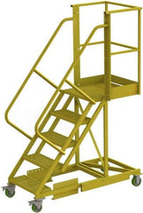 TRI-ARC - 92" 5 Step Configurable Cantilever Ladder - Supported, 300 Lb Capacity, 50" Platform Height, 30" Base Width x 64" Base Depth, Perforated Tread - All Tool & Supply