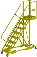 TRI-ARC - 122" 8 Step Configurable Cantilever Ladder - Supported, 300 Lb Capacity, 80" Platform Height, 30" Base Width x 89" Base Depth, Perforated Tread - All Tool & Supply