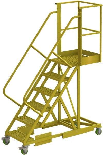 TRI-ARC - 102" 6 Step Configurable Cantilever Ladder - Supported, 300 Lb Capacity, 60" Platform Height, 30" Base Width x 72" Base Depth, Serrated - All Tool & Supply