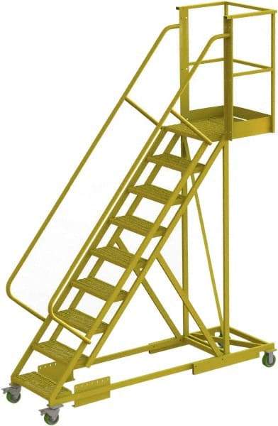 TRI-ARC - 132" 9 Step Configurable Cantilever Ladder - Supported, 300 Lb Capacity, 90" Platform Height, 30" Base Width x 97" Base Depth, Serrated - All Tool & Supply