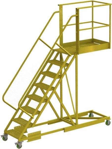 TRI-ARC - 122" 8 Step Configurable Cantilever Ladder - Supported, 300 Lb Capacity, 80" Platform Height, 30" Base Width x 109" Base Depth, Serrated - All Tool & Supply