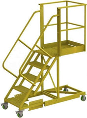 TRI-ARC - 92" 5 Step Configurable Cantilever Ladder - Supported, 300 Lb Capacity, 50" Platform Height, 30" Base Width x 74" Base Depth, Serrated - All Tool & Supply