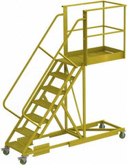 TRI-ARC - 112" 7 Step Configurable Cantilever Ladder - Supported, 300 Lb Capacity, 70" Platform Height, 30" Base Width x 101" Base Depth, Perforated Tread - All Tool & Supply