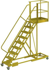 TRI-ARC - 132" 9 Step Configurable Cantilever Ladder - Supported, 300 Lb Capacity, 90" Platform Height, 30" Base Width x 107" Base Depth, Serrated - All Tool & Supply