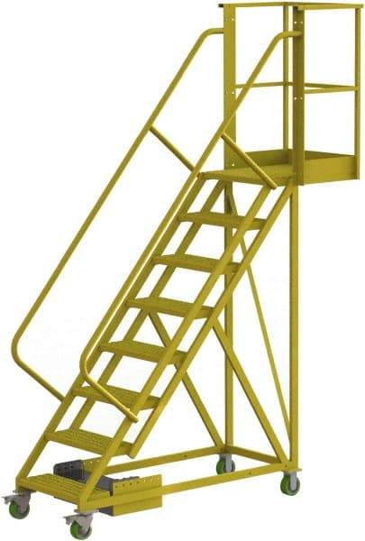 TRI-ARC - 122" 8 Step Configurable Cantilever Ladder - Unsupported, 300 Lb Capacity, 80" Platform Height, 30" Base Width x 89" Base Depth, Serrated - All Tool & Supply