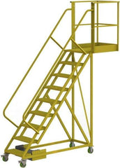 TRI-ARC - 132" 9 Step Configurable Cantilever Ladder - Unsupported, 300 Lb Capacity, 90" Platform Height, 30" Base Width x 97" Base Depth, Serrated - All Tool & Supply