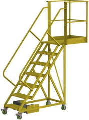 TRI-ARC - 112" 7 Step Configurable Cantilever Ladder - Unsupported, 300 Lb Capacity, 70" Platform Height, 30" Base Width x 91" Base Depth, Perforated Tread - All Tool & Supply