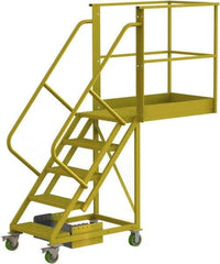 TRI-ARC - 92" 5 Step Configurable Cantilever Ladder - Unsupported, 300 Lb Capacity, 50" Platform Height, 30" Base Width x 84" Base Depth, Serrated - All Tool & Supply