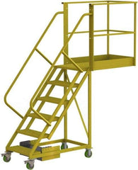 TRI-ARC - 102" 6 Step Configurable Cantilever Ladder - Unsupported, 300 Lb Capacity, 60" Platform Height, 30" Base Width x 92" Base Depth, Serrated - All Tool & Supply