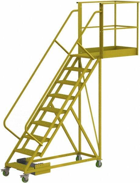 TRI-ARC - 132" 9 Step Configurable Cantilever Ladder - Unsupported, 300 Lb Capacity, 90" Platform Height, 30" Base Width x 117" Base Depth, Serrated - All Tool & Supply