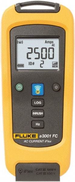 Fluke - FLK-A3001 FC, CAT IV, CAT III, Digital True RMS Wireless Clamp Meter with 10" Flex Jaws - 2500 AC Amps, Measures Current - All Tool & Supply