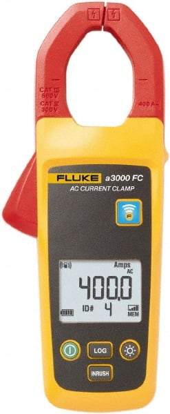 Fluke - FLK-A3000 FC, CAT III, Digital True RMS Wireless Clamp Meter with 1.3386" Clamp On Jaws - 400 AC Amps, Measures Current - All Tool & Supply