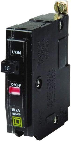 Square D - 15 Amp, 240 VAC, 1 Pole, Bolt On Miniature Circuit Breaker - 14-8 AWG - All Tool & Supply