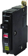 Square D - 15 Amp, 240 VAC, 1 Pole, Bolt On Miniature Circuit Breaker - 14-8 AWG - All Tool & Supply