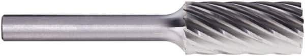 PFERD - 3/8" Cut Diam, 1/4" Shank Diam, Cylinder Head Fluted Cut Burr - Carbide, Flat End, 3/4" LOC, 2-1/2" OAL - All Tool & Supply