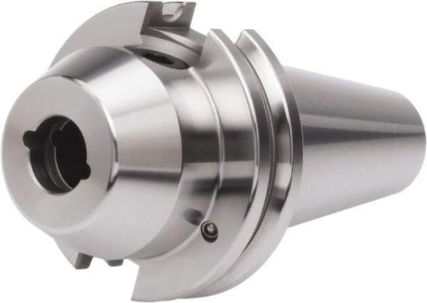 Accupro - CAT50 Taper Shank 2" Hole End Mill Holder/Adapter - 3-7/8" Nose Diam, 3-5/8" Projection, 1-8 Drawbar, Through-Spindle & DIN Flange Coolant - Exact Industrial Supply