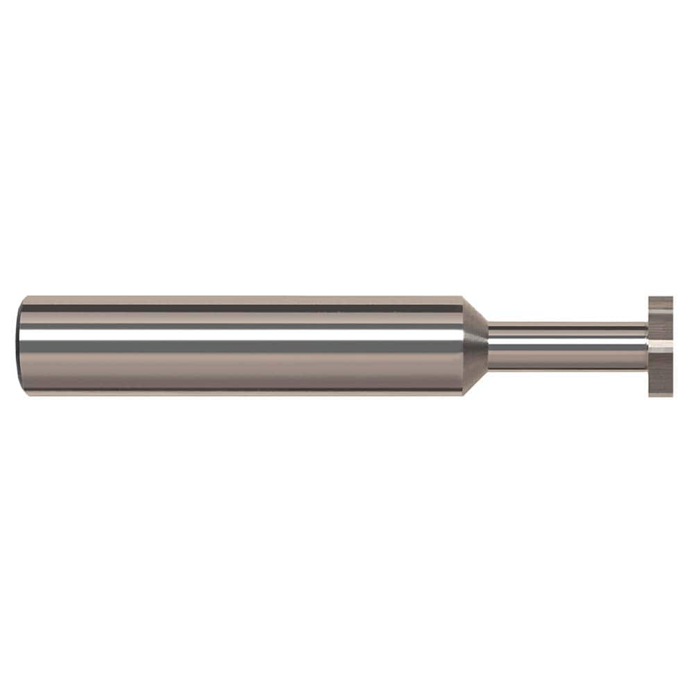 Harvey Tool - 1/4" Cut Diam, 3/32" Cut Width, 1/4" Shank, Straight-Tooth Woodruff Keyseat Cutter - Exact Industrial Supply