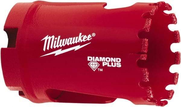 Milwaukee Tool - 1-3/8" Diam, 1-1/2" Cutting Depth, Hole Saw - Diamond Grit Saw, Continuous Edge - All Tool & Supply