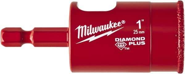 Milwaukee Tool - 1" Diam, 1-1/2" Cutting Depth, Hole Saw - Diamond Grit Saw, Continuous Edge - All Tool & Supply