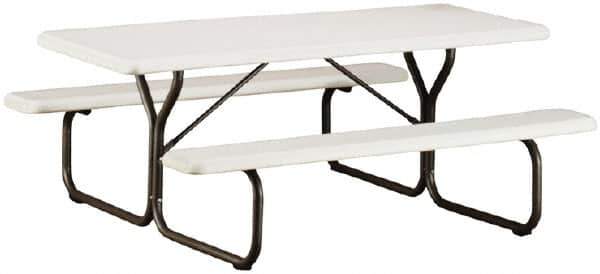 Ability One - 72" Long x 30" Wide x 29" High, Rectangular Folding Table with Fixed Legs - Platinum - All Tool & Supply